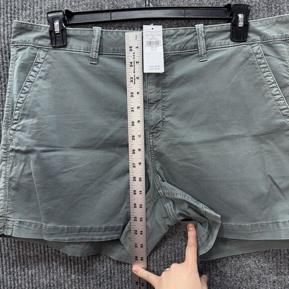 American Eagle Midi Shorts Womens 18 Green Low Rise Super Stretch Twill NEW - Picture 8 of 10